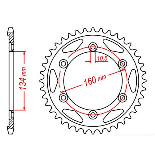 MTX 42 Tooth Rear Sprocket for Honda CBR1000RR Fireblade 2006-2016