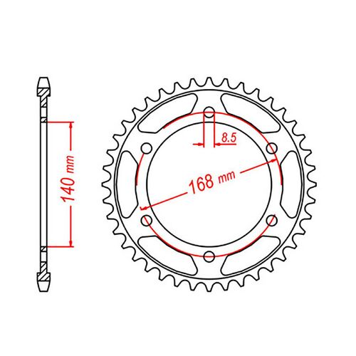 MTX 47 Tooth Rear Sprocket for BMW F650GS (800cc) 2006-2013