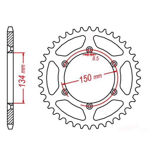 MTX 50 Tooth Rear Sprocket for Kawasaki KL250 Super Sherpa 1997-2007