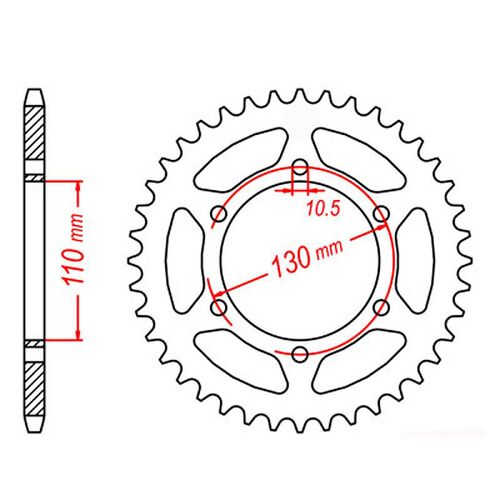 MTX 37 Tooth Rear Sprocket for Kawasaki GPX400R 1986