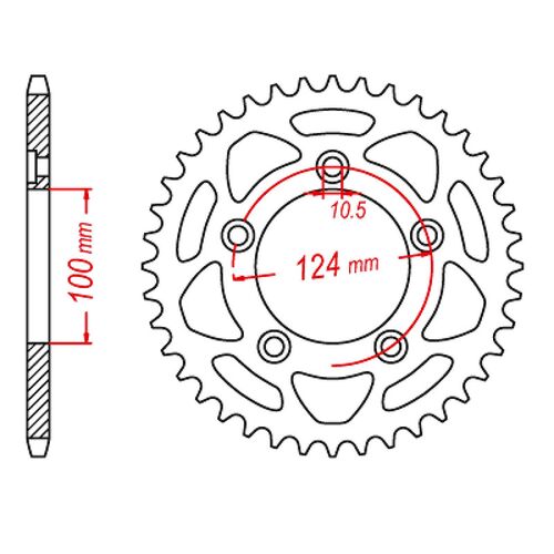 MTX 48 Tooth Rear Sprocket for Ducati Scrambler Sixty2 2016-2020