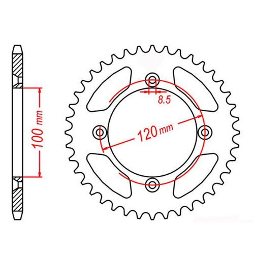 MTX 47 Tooth Rear Sprocket for Suzuki RM80 1989-2001