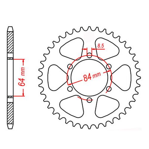 MTX 47 Tooth Rear Sprocket for Suzuki TF100 1977-1995