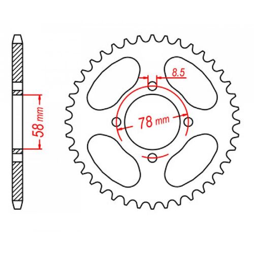 MTX 43 Tooth Rear Sprocket for Suzuki RV125 1973-1977