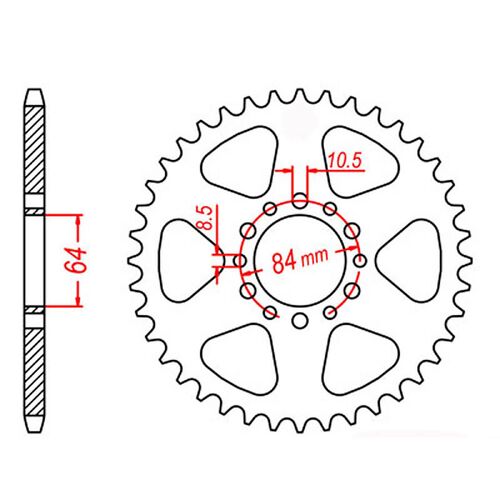 MTX 47 Tooth Rear Sprocket for Suzuki DF200 Trojan 1996-1999