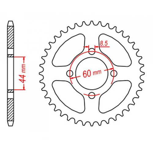 MTX 41 Tooth Rear Sprocket for Yamaha DT80 1977-1979