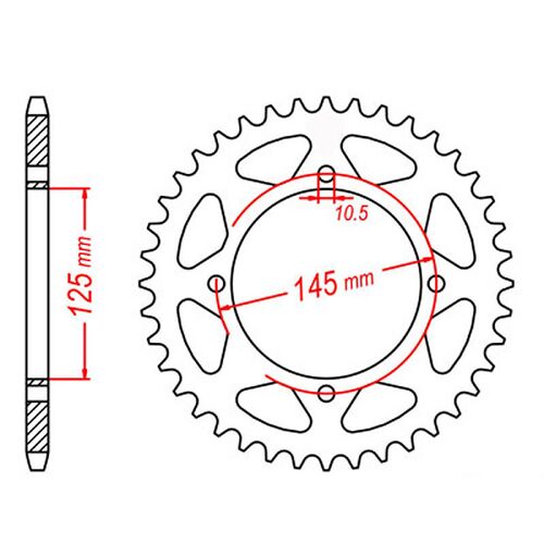 MTX 39 Tooth Rear Sprocket for Yamaha XT600Z TENERE 1985-1988