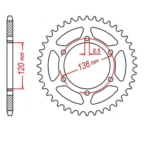 MTX 42 Tooth Rear Sprocket for Yamaha RZ250 1983-1987