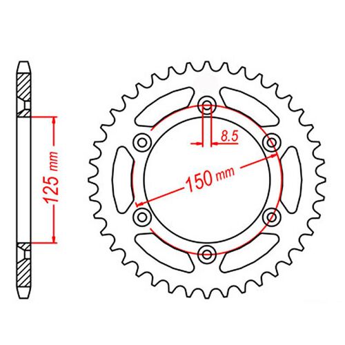 MTX 38 Tooth Rear Sprocket for KTM 640 LC4 1998-2006