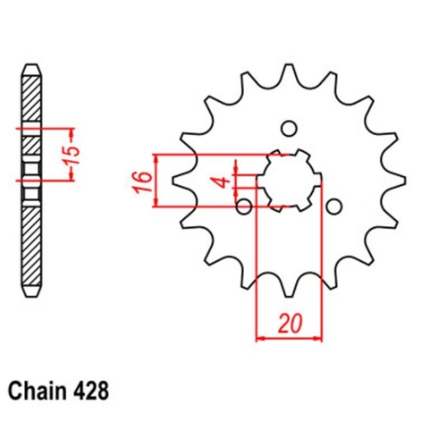 Supersprox 14 Tooth Steel Front Sprocket for Kawasaki KD80 1980-1983