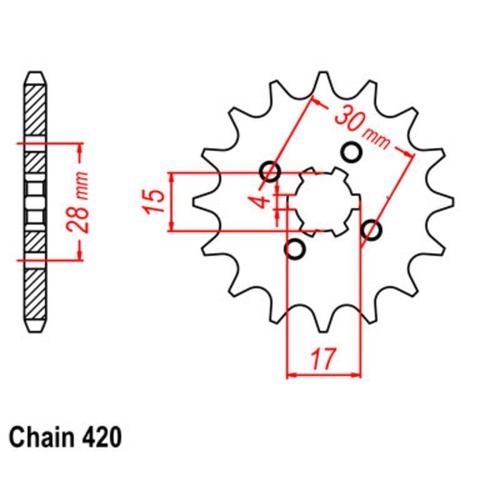 Supersprox 13 Tooth Steel Front Sprocket for Honda CRF80F 2004-2016