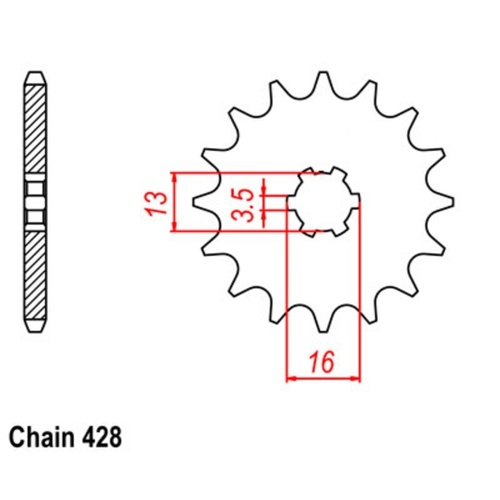 Supersprox 14 Tooth Steel Front Sprocket for Suzuki GT80 1981-1982