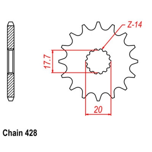 Supersprox 13 Tooth Steel Front Sprocket for Yamaha YZ85 Small Wheel 2002-2023