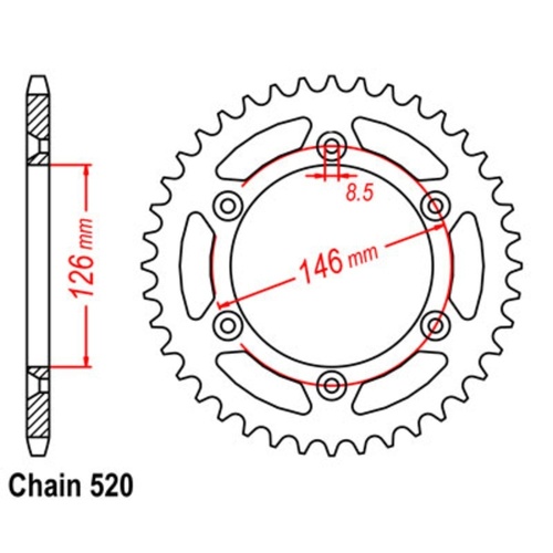 Supersprox 49 Tooth Rear Stealth Sprocket for Suzuki RM-Z250 2004-2006