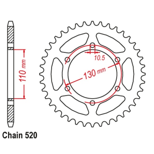 Supersprox 44 Tooth Rear Stealth Sprocket for Yamaha FZ1N 2006-2015