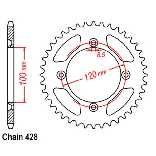 Supersprox 36 Tooth Rear Stealth Sprocket for Suzuki LT250R 1987-1992