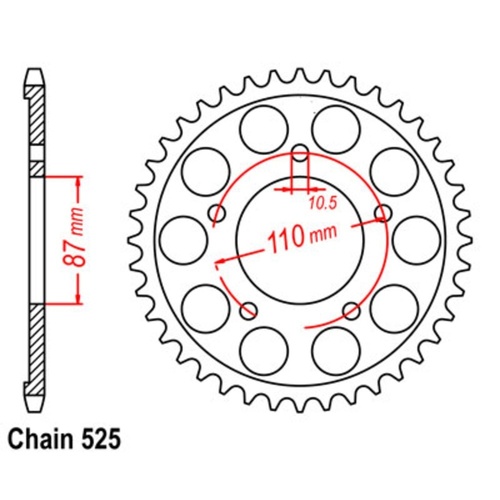 Supersprox 45 Tooth Rear Stealth Sprocket for Suzuki SV650 1999-2010