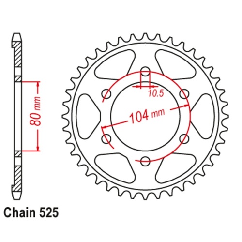 Supersprox 43 Tooth Rear Stealth Sprocket for Kawasaki KLZ1000 VERSYS 1000 2012-2019