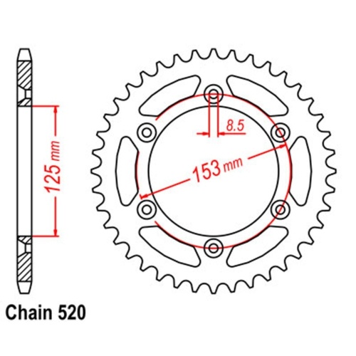 Supersprox 50 Tooth Rear Stealth Sprocket for Beta RR 125 2T 2018-2023