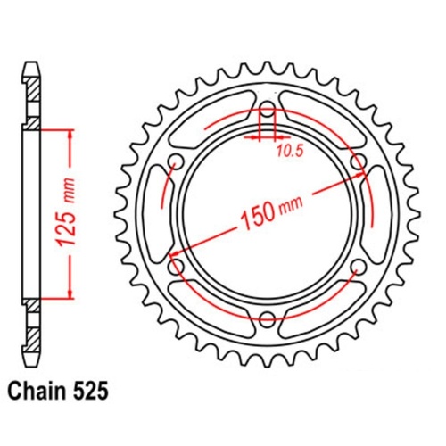 Supersprox 42 Tooth Rear Stealth Sprocket for KTM 1050 ADVENTURE 2015-2016