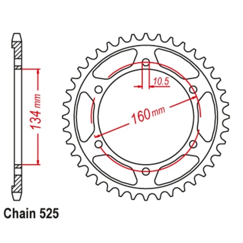 Supersprox 42 Tooth Rear Stealth Sprocket for Honda CBR1000RR ABS 2017-2019