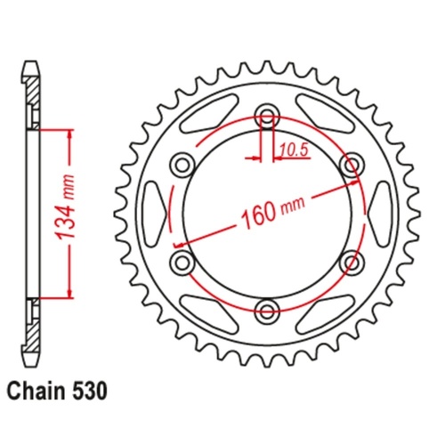 Supersprox 42 Tooth Rear Stealth Sprocket for Honda CBR1000RR 2004-2016