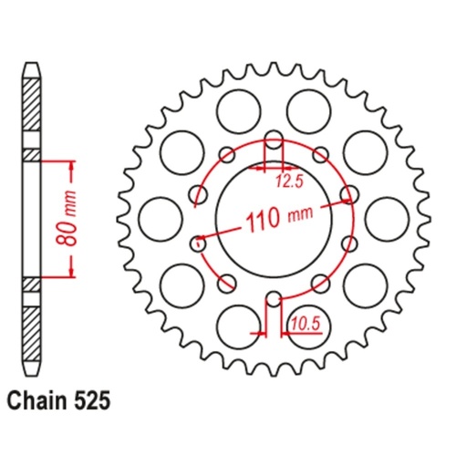 Supersprox 40 Tooth Rear Stealth Sprocket for Honda CB400 SUPER FOUR 2008-2012