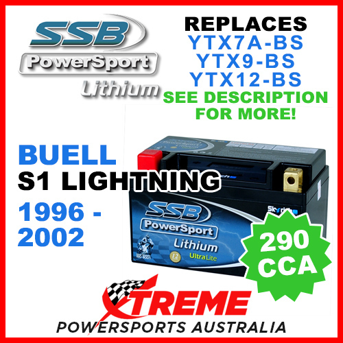 SSB 4-LFP14H-BS Buell S1 Lightning 1996-2002 Lithium Battery LFP14H-BS