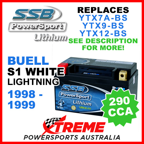 SSB 4-LFP14H-BS Buell S1 White Lightning 1998-1999 Lithium Battery LFP14H-BS