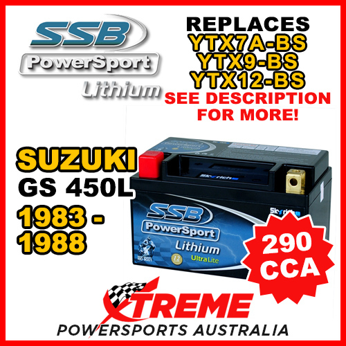 SSB 12V 290 CCA For Suzuki GS450L GS 450L 1983-1988 LFP14H-BS Lithium Battery