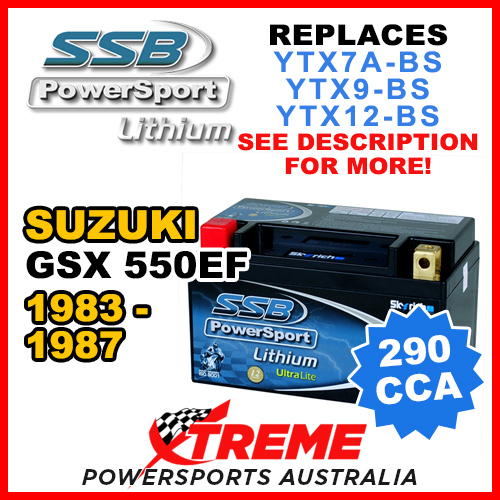 SSB 12V 290 CCA For Suzuki GSX550EF GSX 550EF 1983-1987 LFP14H-BS Lithium Battery