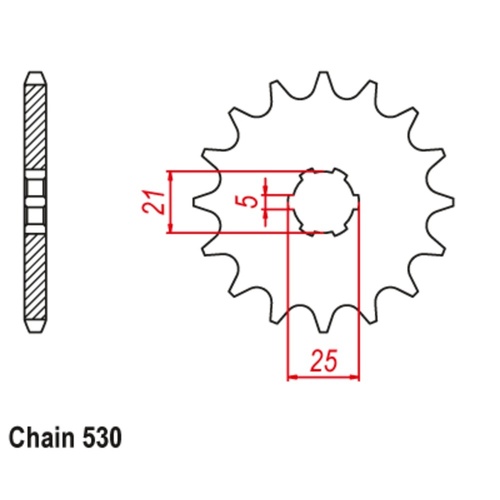 Supersprox 15 Tooth Steel Front Sprocket for Kawasaki H1 Mach III 1973-1974