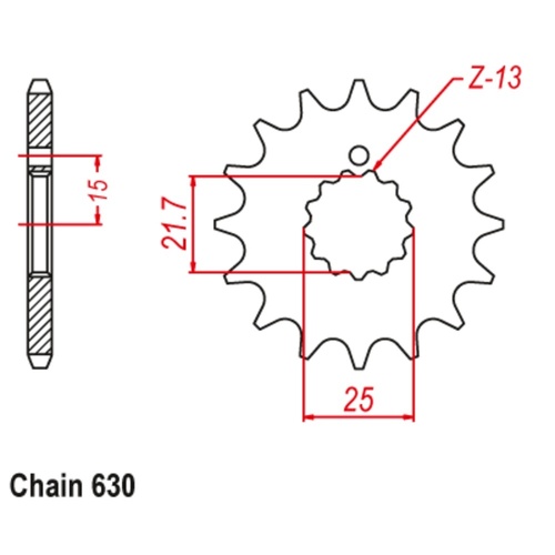 Supersprox 13 Tooth Steel Front Sprocket for Kawasaki Z750L 1981