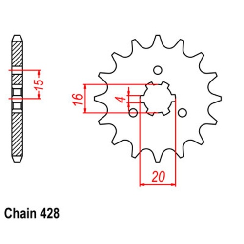 Supersprox 14 Tooth Steel Front Sprocket for Kawasaki KD80 1985-1987