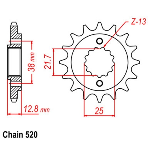 Supersprox 14 Tooth Steel Front Sprocket for Kawasaki KLR650 Adventure 2022-2023