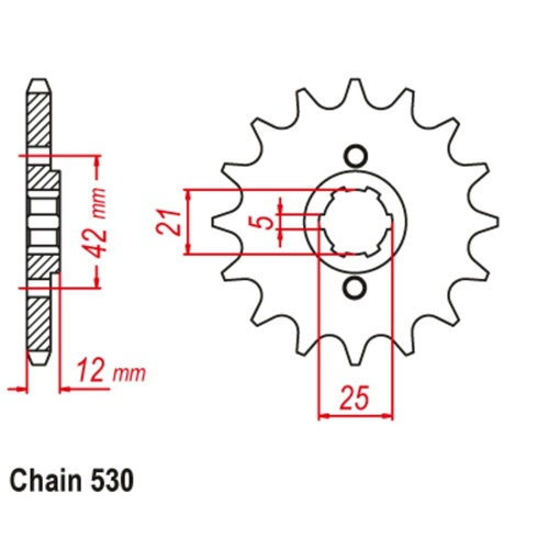 Supersprox 15 Tooth Steel Front Sprocket for Yamaha XJ550 1981-1983