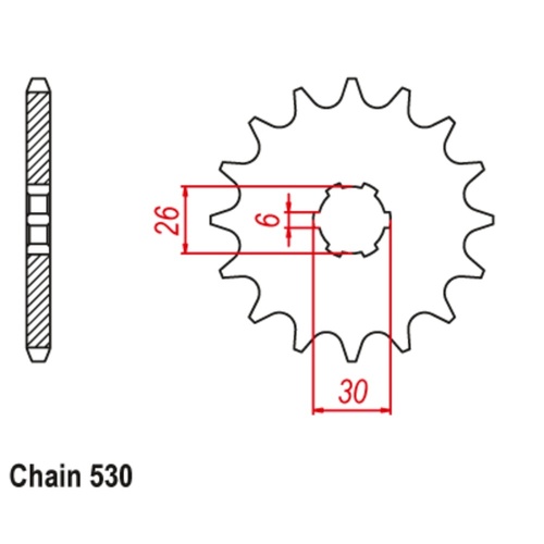 Supersprox 17 Tooth Steel Front Sprocket for Yamaha XS500 (ALLOY WHEEL) 1976-1977