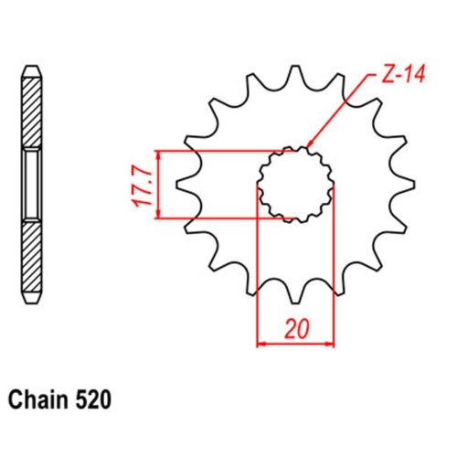 Supersprox 12 Tooth Steel Front Sprocket for Yamaha WR200 1991-1998