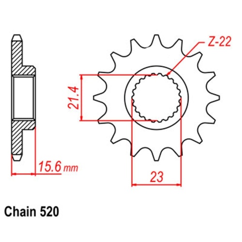 Supersprox 14 Tooth Steel Front Sprocket for Yamaha SZR660 1996-2001