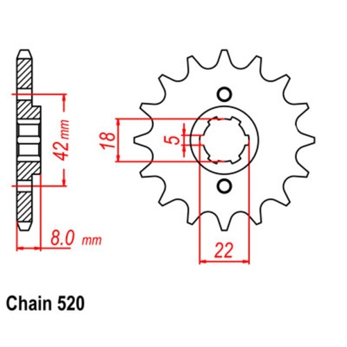 Supersprox 13 Tooth Steel Front Sprocket for Suzuki PE250 1981