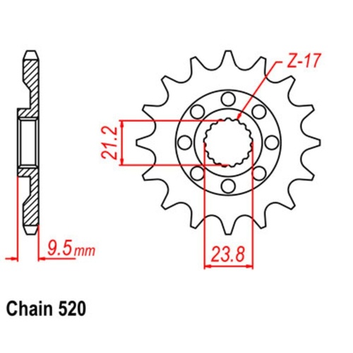 Supersprox 13 Tooth Steel Front Sprocket for Suzuki RMZ450 2005-2007