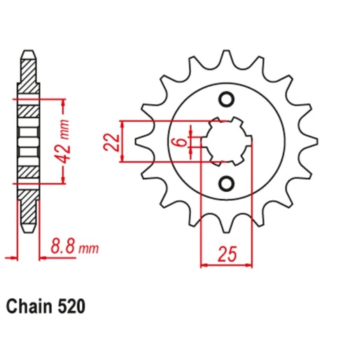 Supersprox 15 Tooth Steel Front Sprocket for Honda CM250 1982-1983