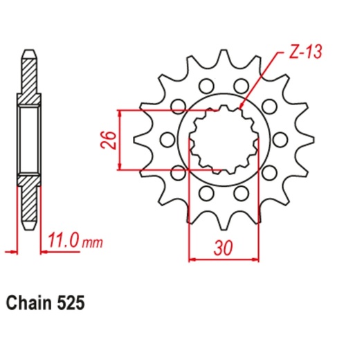 Supersprox 15 Tooth Steel Front Sprocket for Yamaha MT09 2013-2022