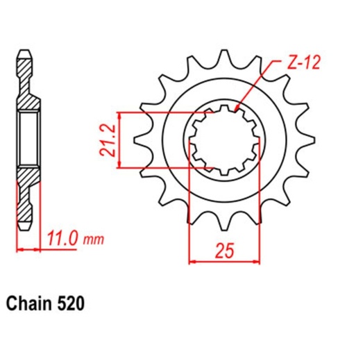 Supersprox 15 Tooth Steel Front Sprocket for Husqvarna SM450R Motard 2007-2009