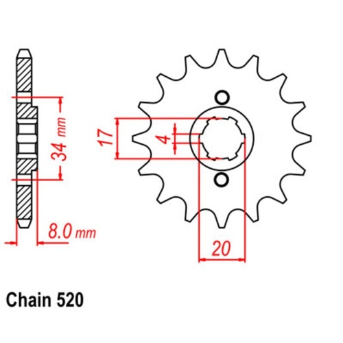 Supersprox 12 Tooth Steel Front Sprocket for Honda XR200R 1988-2003