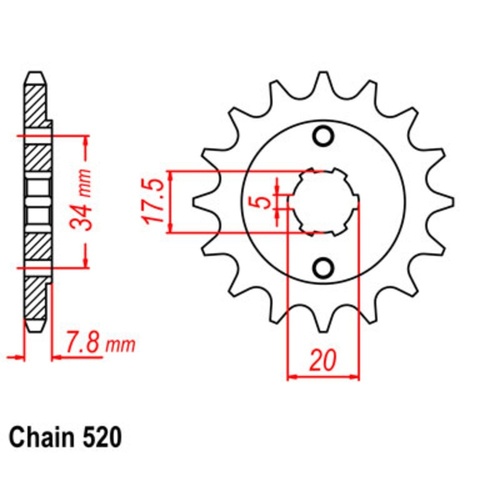 Supersprox 15 Tooth Steel Front Sprocket for Honda MR250 1976