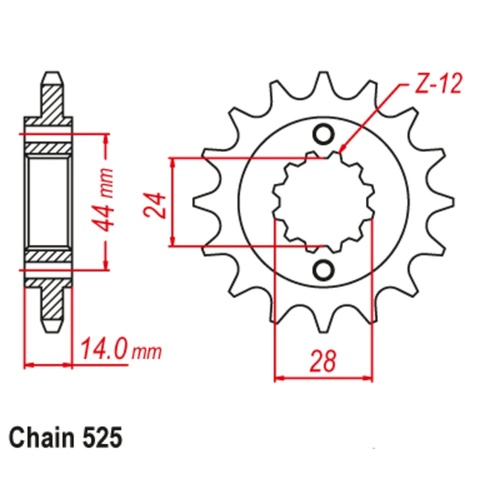 Supersprox 17 Tooth Steel Front Sprocket for Honda XRV750 Africa Twin 1996-2001