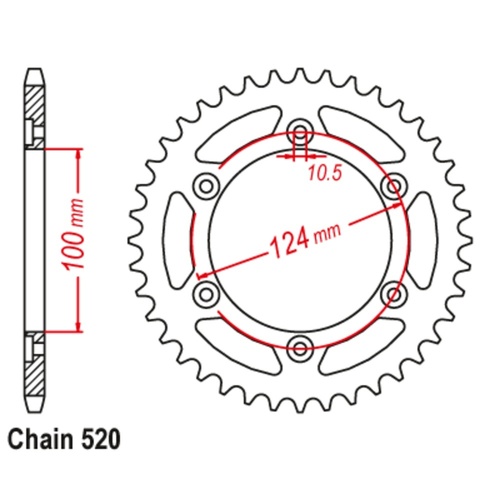 Supersprox 39 Tooth Steel Rear Sprocket for Ducati Monster 900 1999