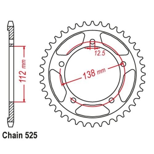 Supersprox 41 Tooth Steel Rear Sprocket for Honda CBR650F 2014-2018