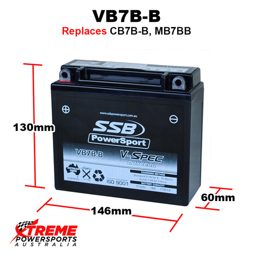 SSB 12V 175CCA 7AH VB7B-B Honda CTX200 CTX 200 Bushlander 2002-2016 V-Spec AGM Battery RB7B-B